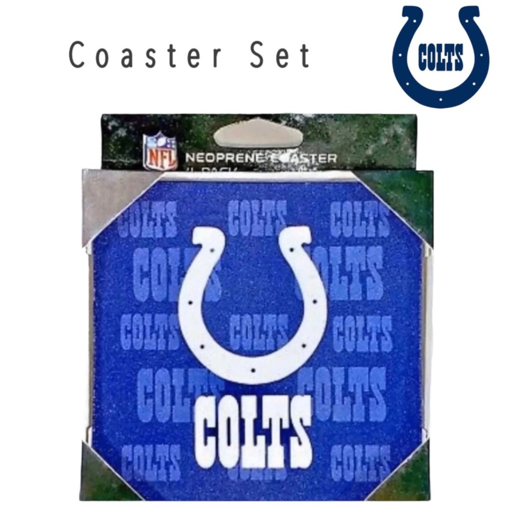 NFL Indianapolis Colts Neoprene Coasters – Set of 4 – Officially Licensed